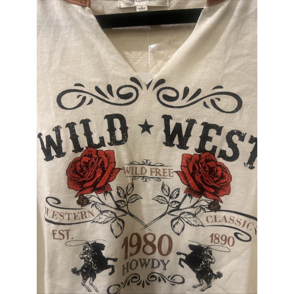 No Comment Juniors Wild West Crop Cute Summer T-shirt Medium Sleeveless NWT - Picture 3 of 6